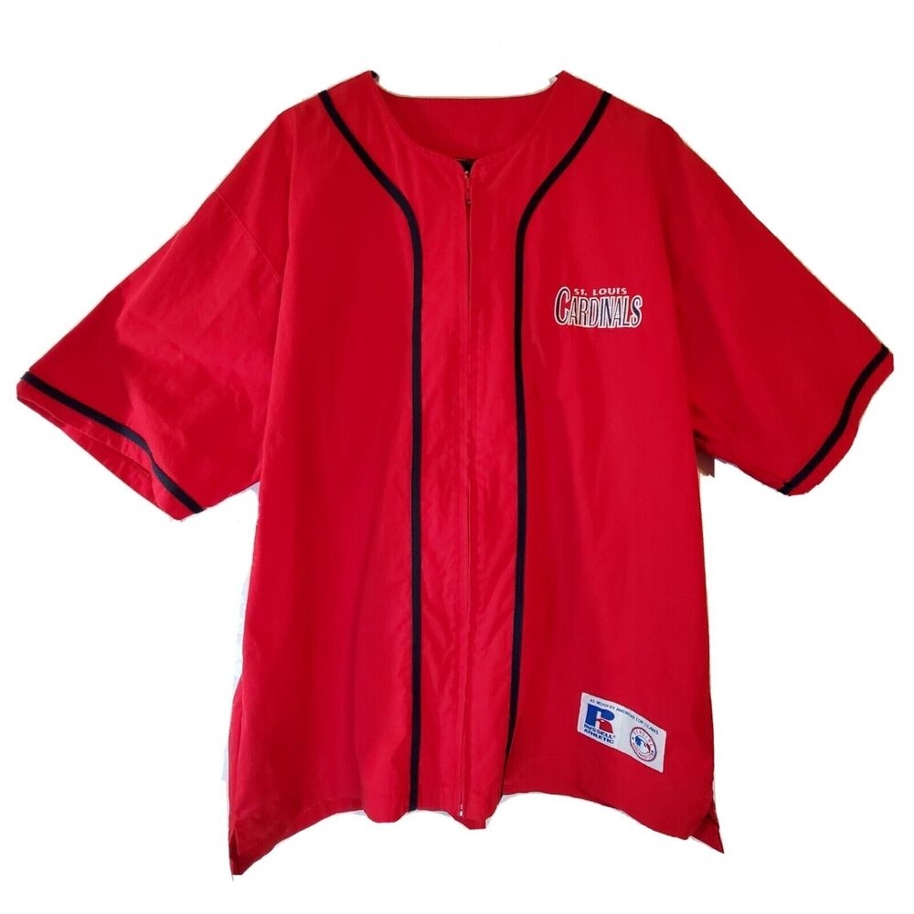 Cardinals Russell Athletic Mens Baseball Jersey Red Large Cotton Blend